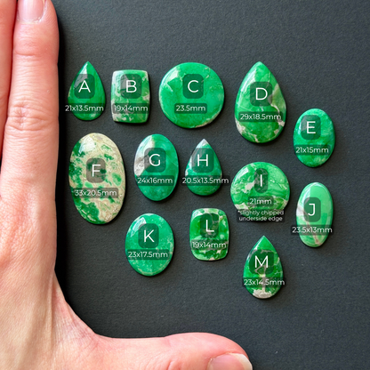 High-grade Australian Variscite Cabochon Smooth - Choose your Stone (W18)