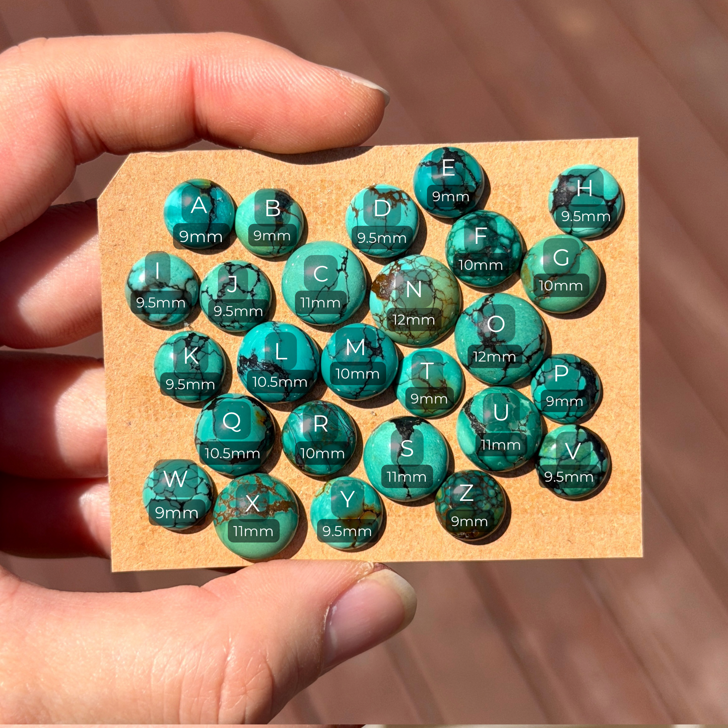 9-12mm Hubei Turquoise Round Cabochon Smooth - Choose your Stone (W9)