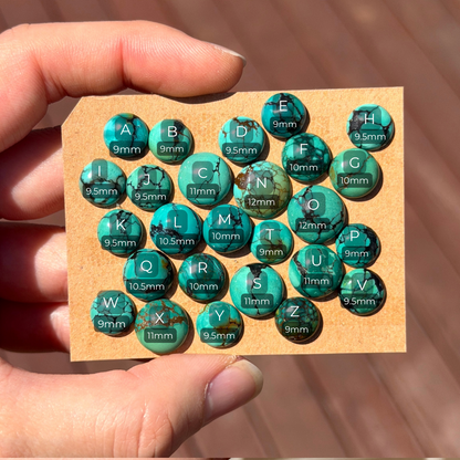 9-12mm Hubei Turquoise Round Cabochon Smooth - Choose your Stone (W9)
