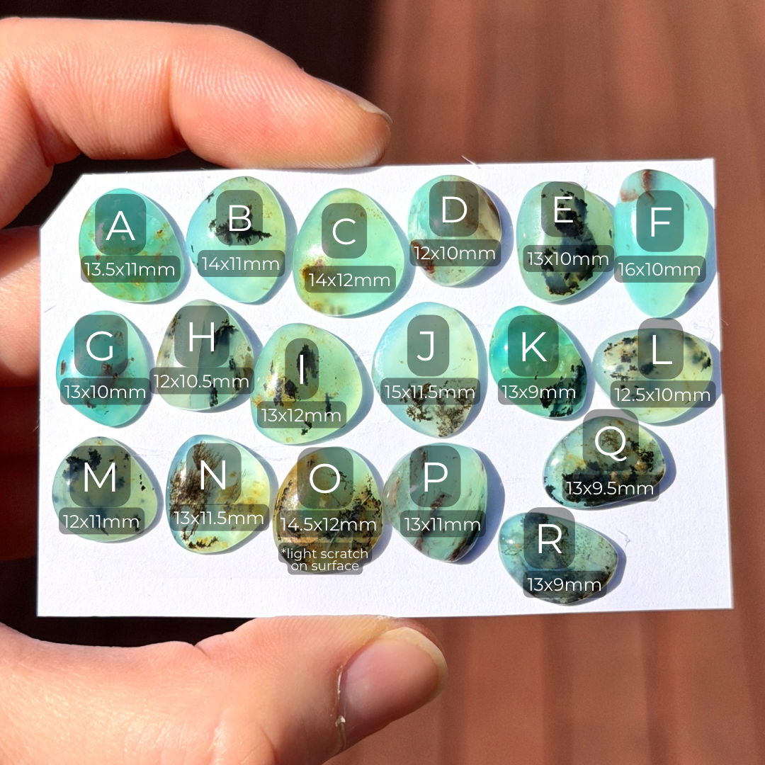 12-16mm Peruvian Blue Opal Cabochon Smooth - Choose your Stone (E8)