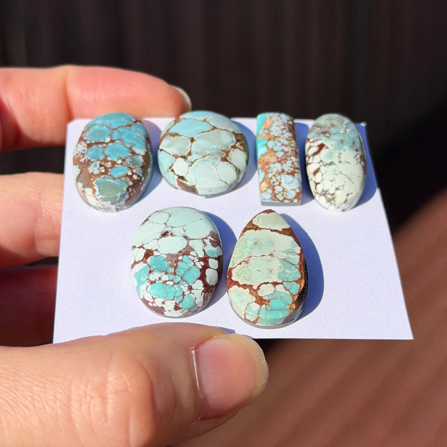 22-27mm Gobi Desert Hubei Turquoise (Backed) Cabochon Smooth - Choose your Stone (W16)