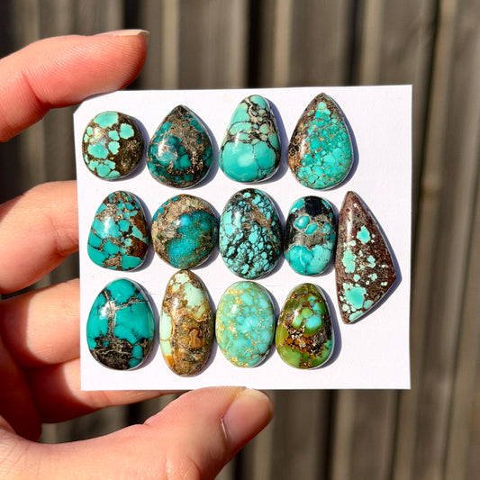 14-26mm Hubei Turquoise Cabochon Smooth (Backed) - Choose your Stone (W15-B)