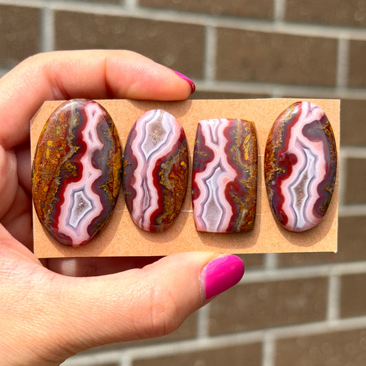Moroccan Red Seam Agate Cabochon Smooth - Choose your Stone (W13)