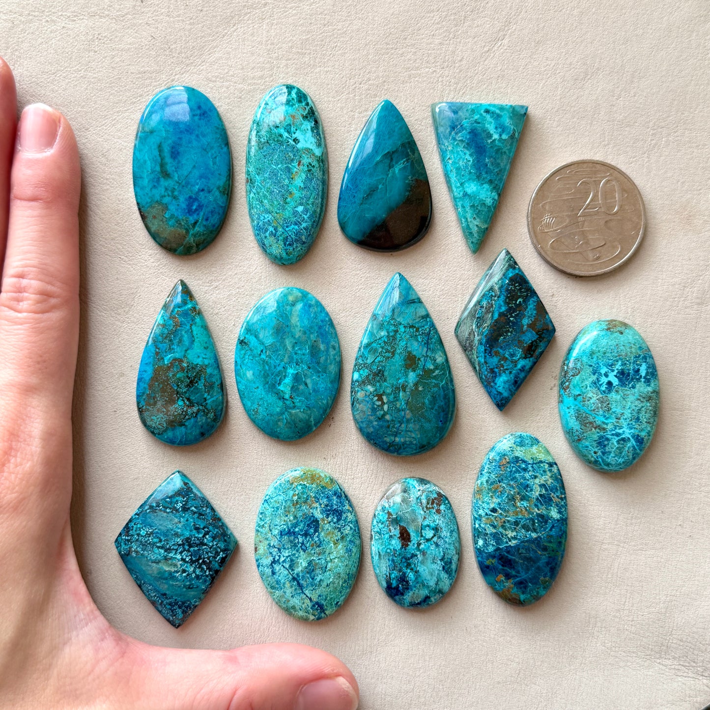 31-41mm Shattuckite (with Azurite) Cabochon Smooth - Choose your Stone - W7