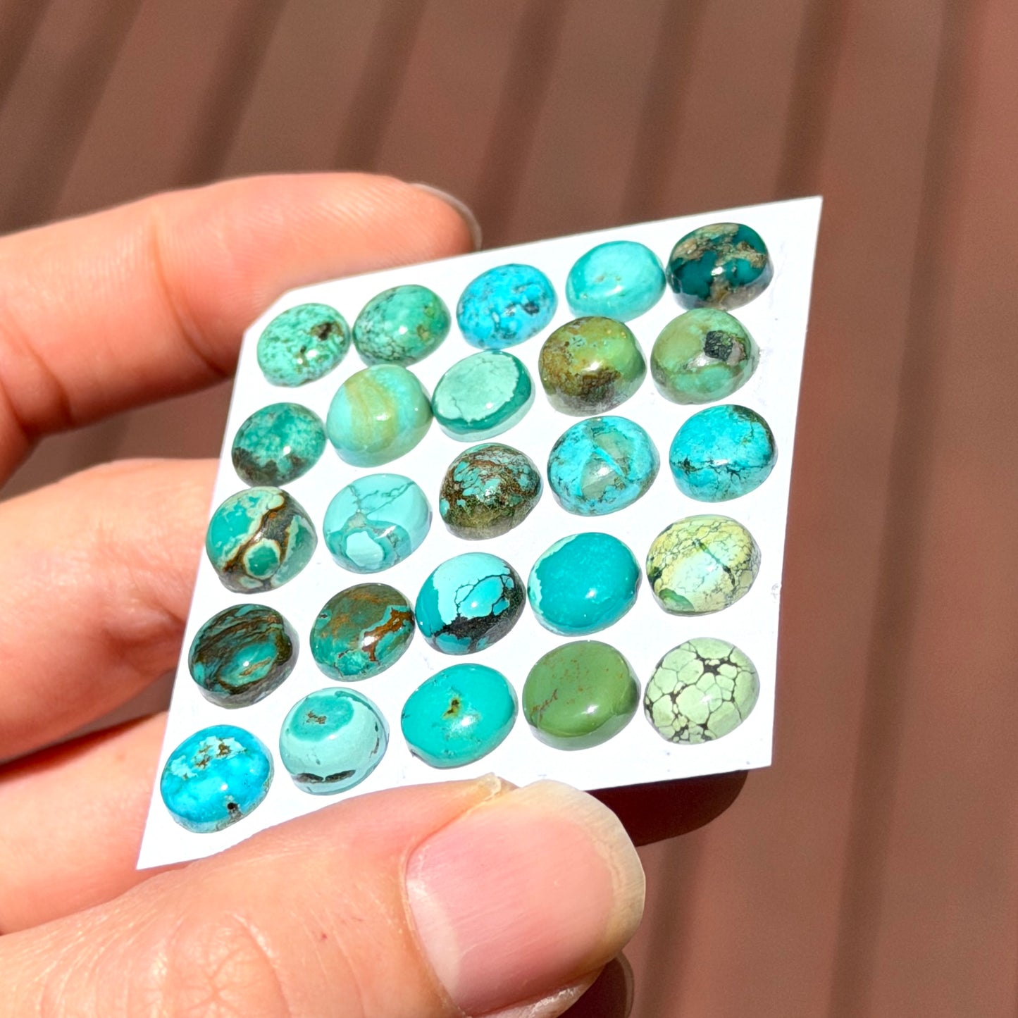 8mm Tibetan Turquoise Cabochon Smooth Round - Choose your Stone (W12)