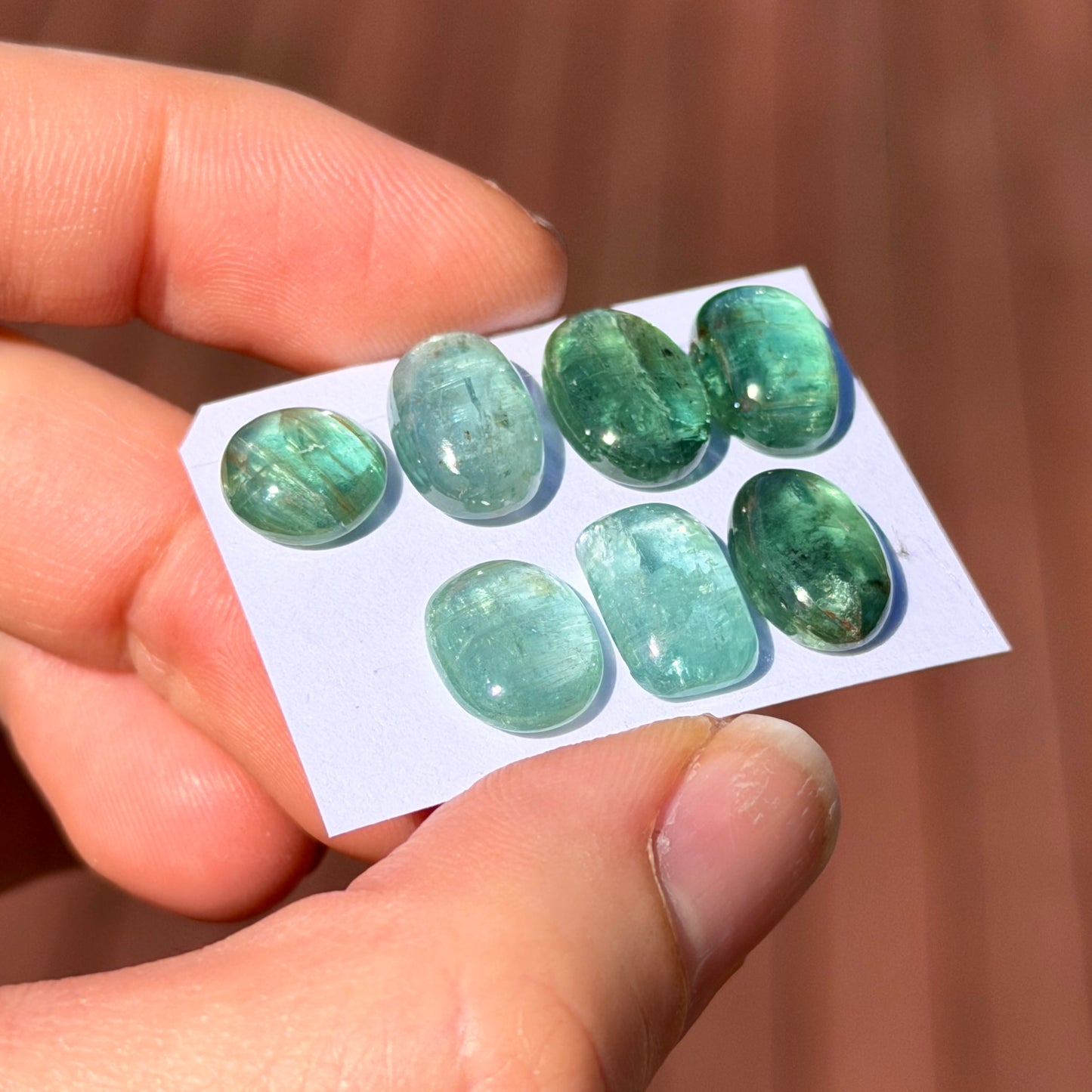 Emerald & Aqua Kyanite (High Dome) Cabochon Smooth - Choose your Stone (W11)