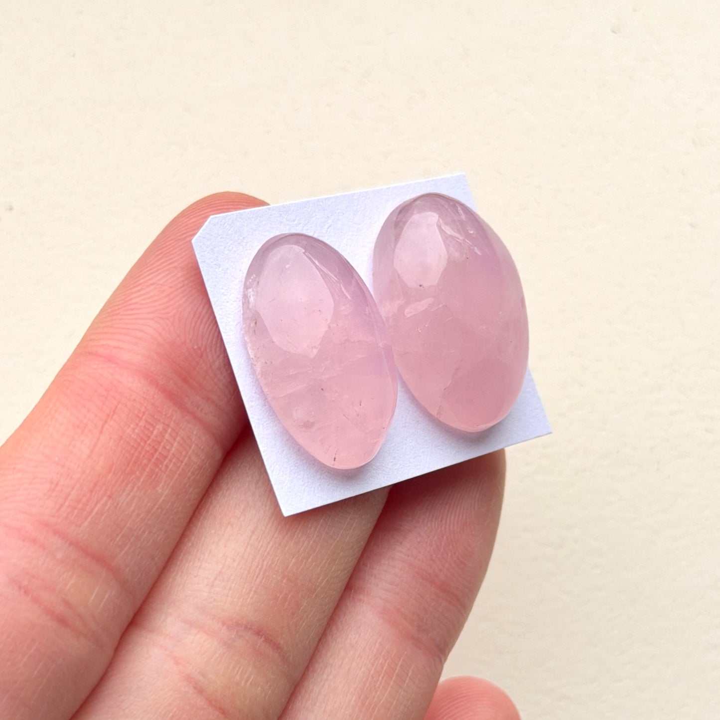 20-22mm Rose Quartz Cabochon Smooth  - Choose your Stone (W4)
