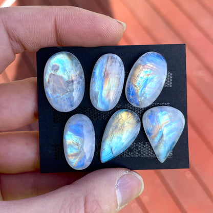 Rainbow Moonstone Cabochon Smooth - Choose your Stone (A)