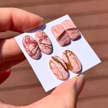 Australian Pink Opal Cabochon Pairs - Choose your Pair (W17)
