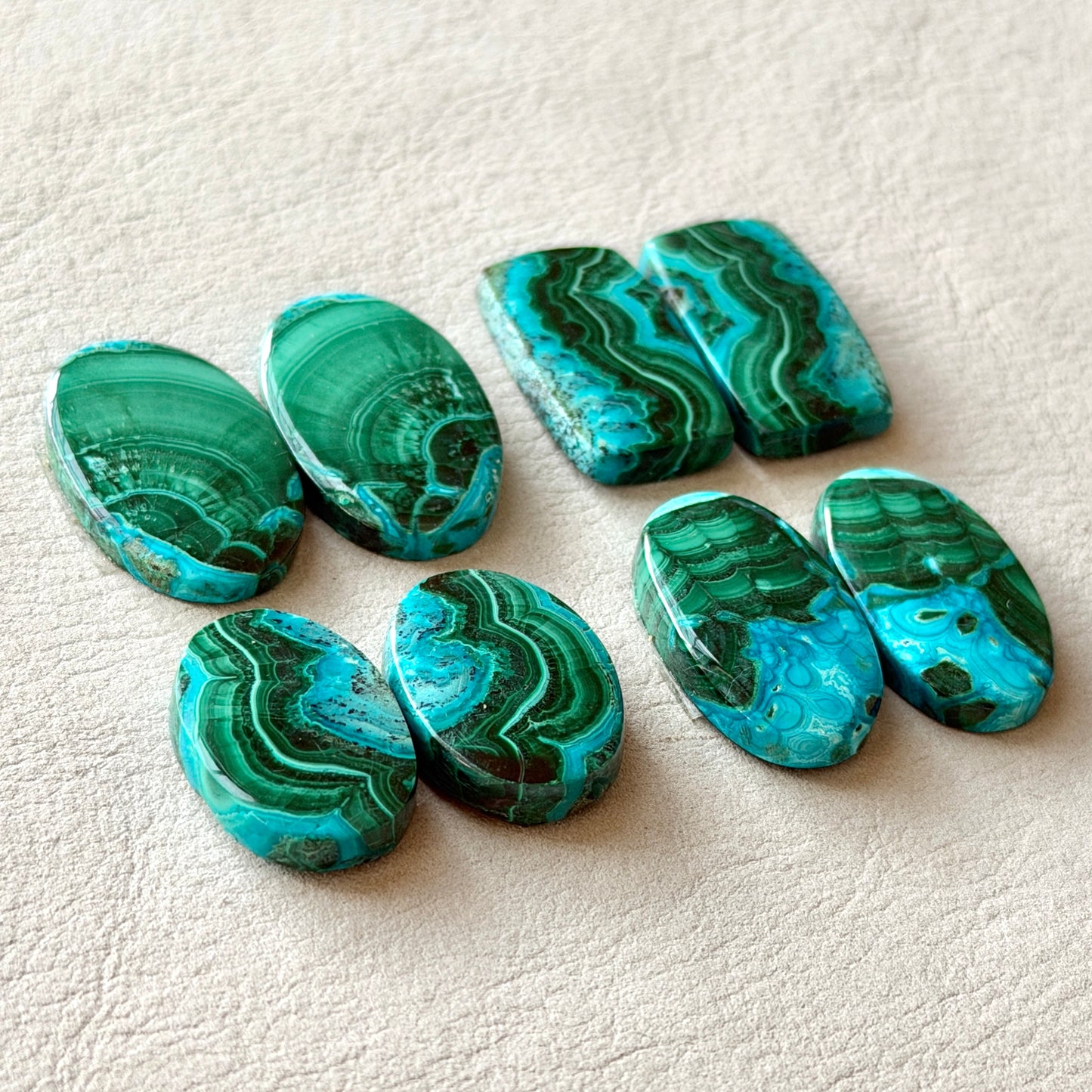 Malachite Chrysocolla Cabochon Pairs - Choose your Pair (W12)
