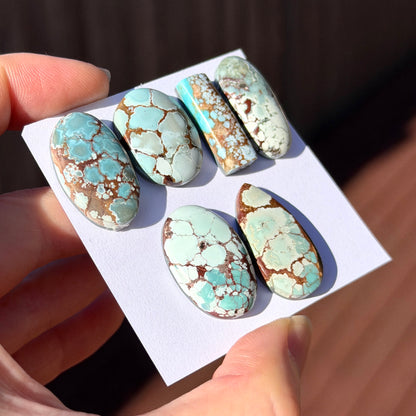 22-27mm Gobi Desert Hubei Turquoise (Backed) Cabochon Smooth - Choose your Stone (W16)
