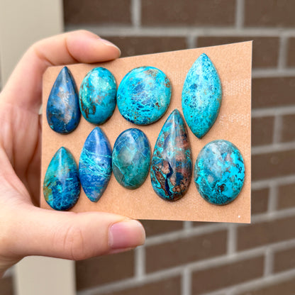 25-37mm Shattuckite (with Azurite) Cabochon Smooth - Choose your Stone - W9