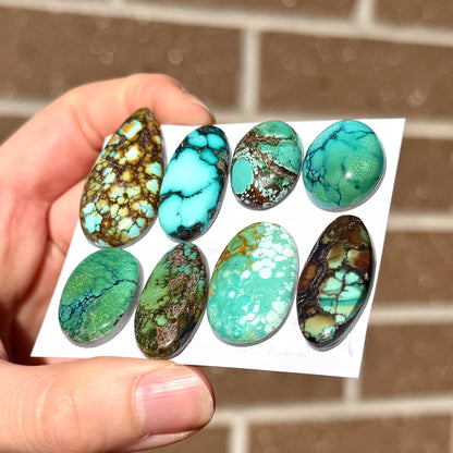 20-36mm Hubei Turquoise Cabochon Smooth (Backed) - Choose your Stone (W9)