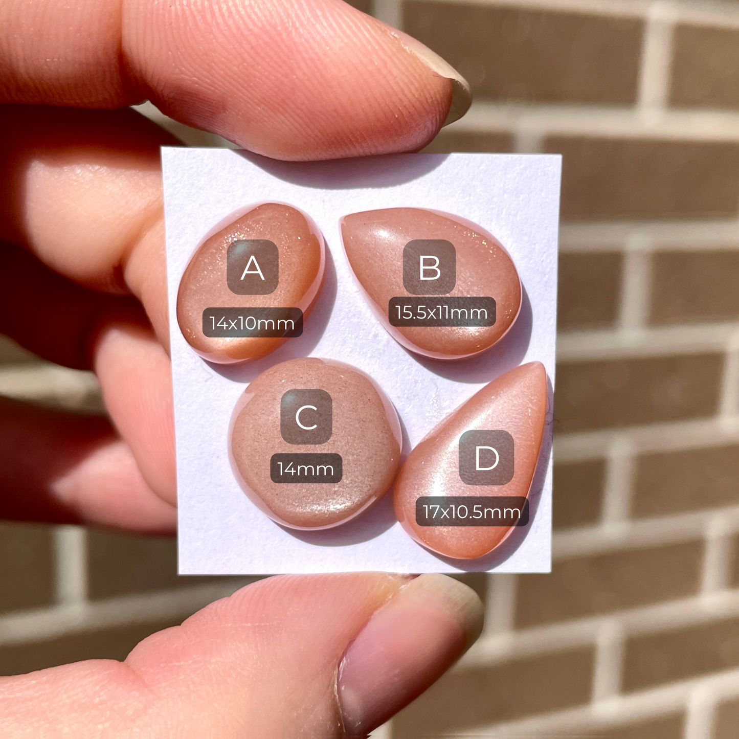 Peach Moonstone Cabochon Smooth - Choose your Stone (W5)