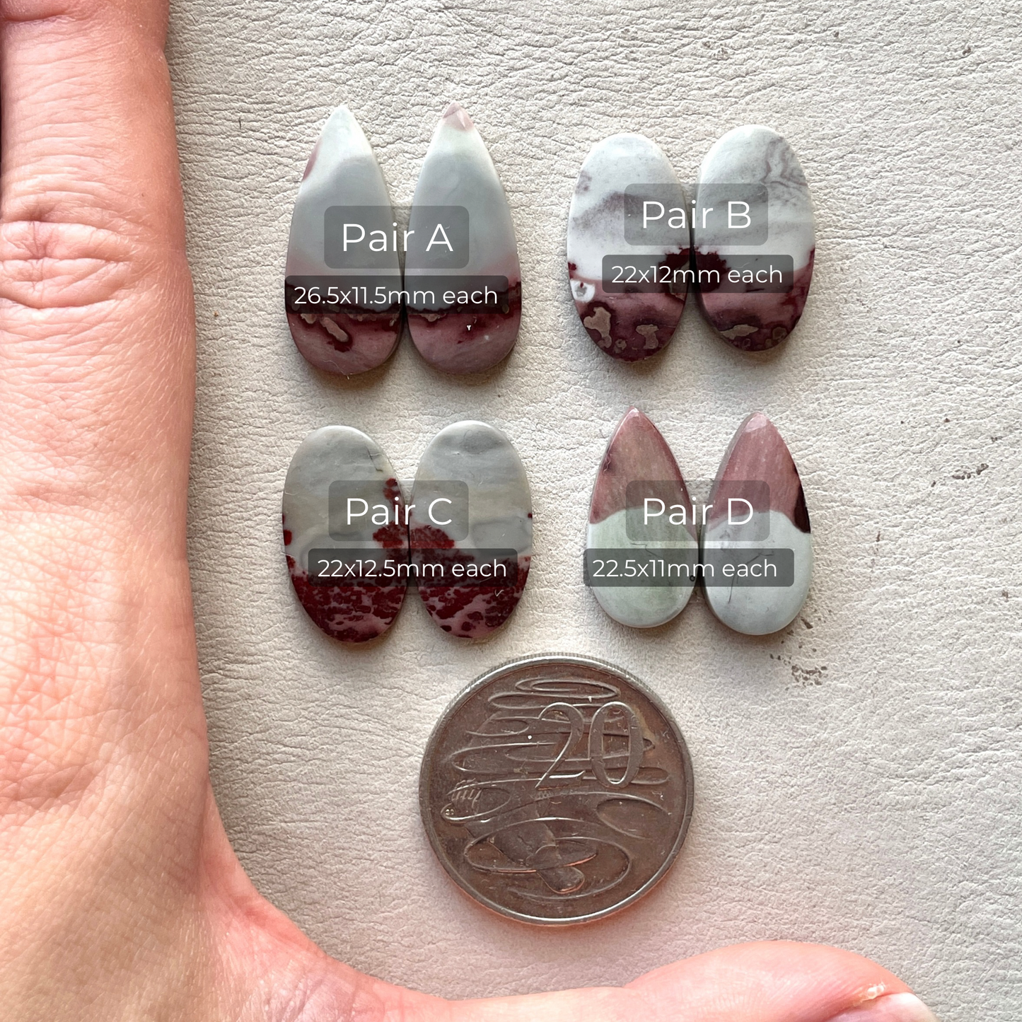 Coffee Bean Jasper (Siltstone) Cabochon Pairs Smooth - Choose your Pair (W10)