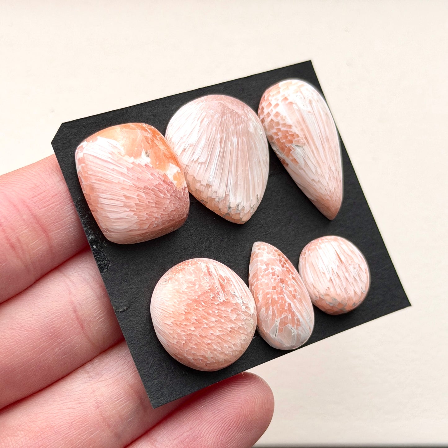 13-26mm Peach Scolecite Cabochon Smooth - Choose your Stone (W13)