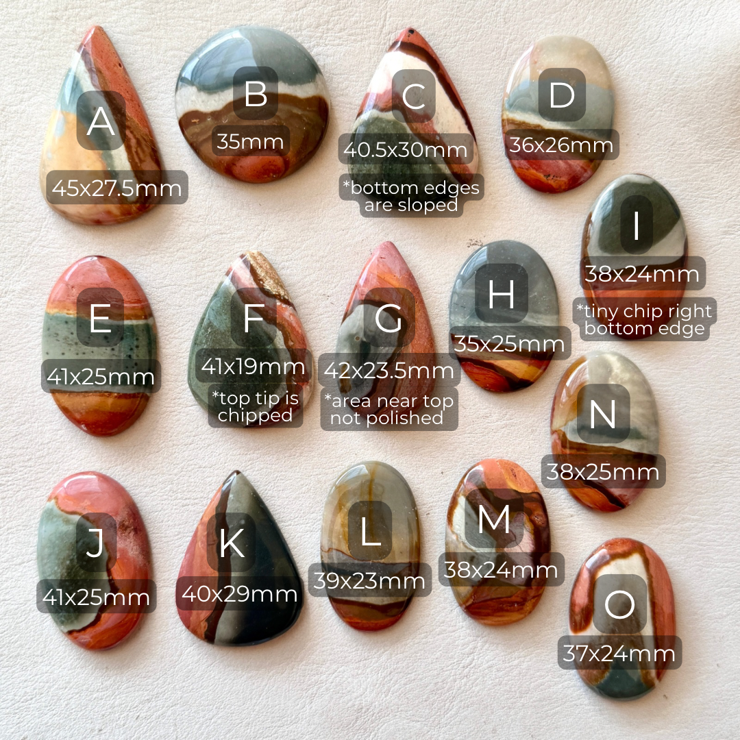 35-45mm Scenic Polychrome Jasper Cabochon Smooth - Choose your Stone (W16)