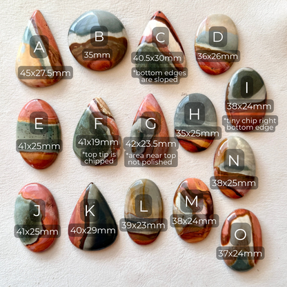 35-45mm Scenic Polychrome Jasper Cabochon Smooth - Choose your Stone (W16)