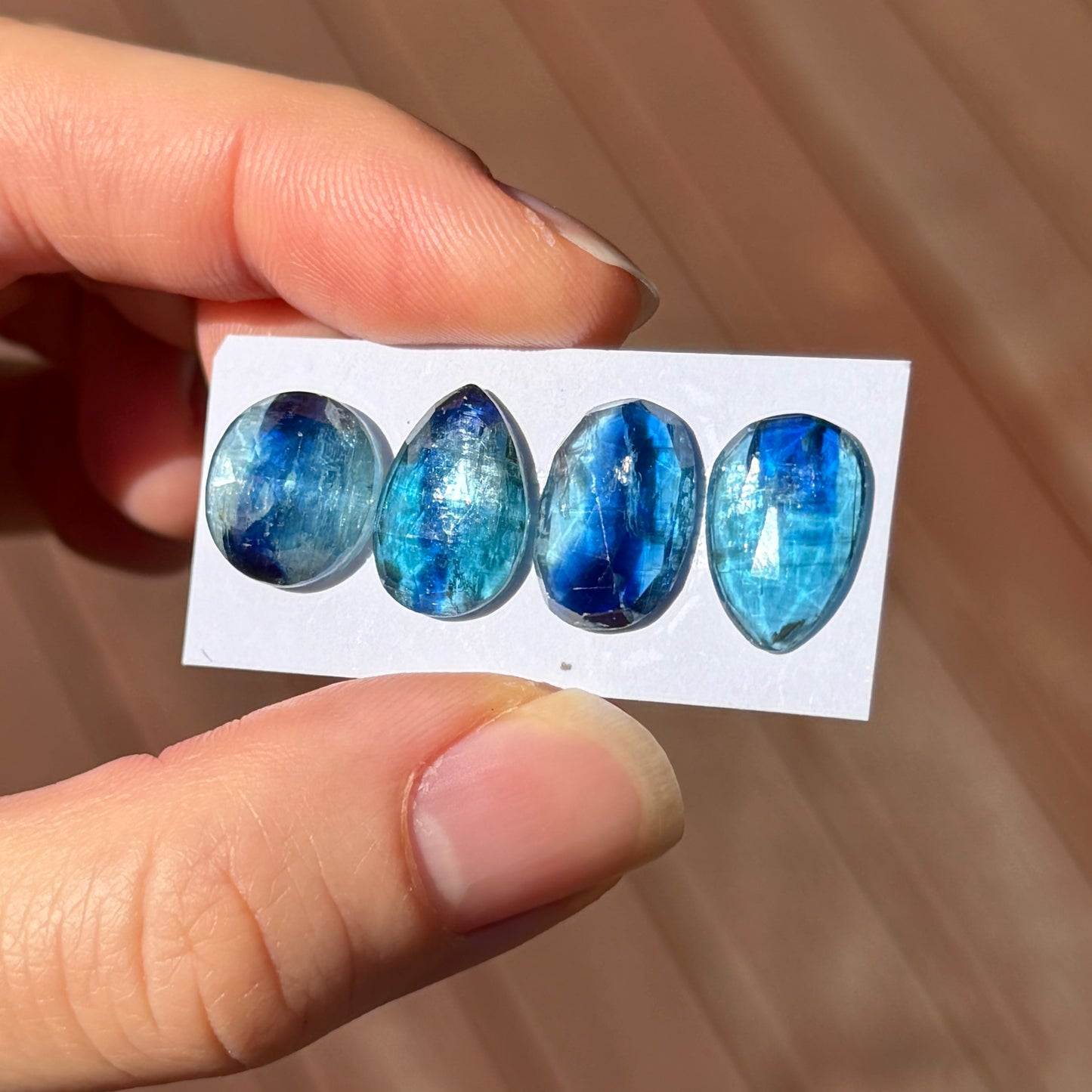 Bi-Colour Blue & Green Kyanite Cabochon Rose cut - Choose your Stone (E9)