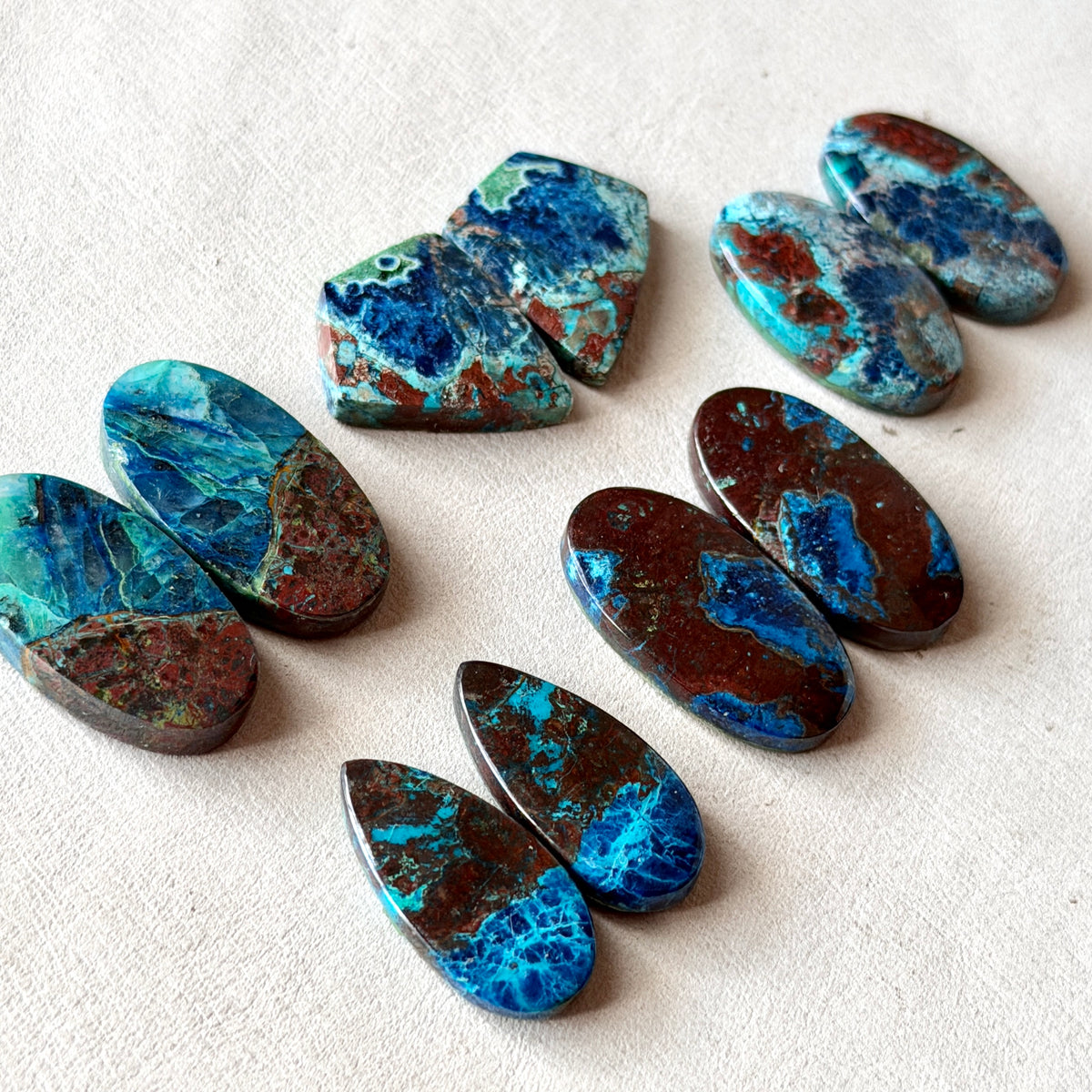 Shattuckite Cabochon Pairs Smooth - Choose your Pair (W2)
