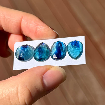 Bi-Colour Blue & Green Kyanite Cabochon Rose cut - Choose your Stone (E9)