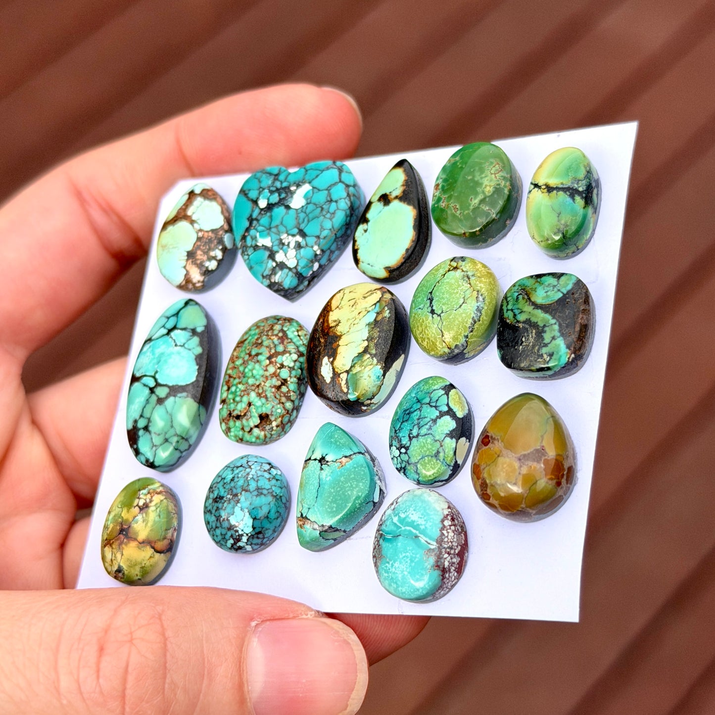12-24mm Hubei Turquoise Cabochon Smooth (Backed) - Choose your Stone (W3)