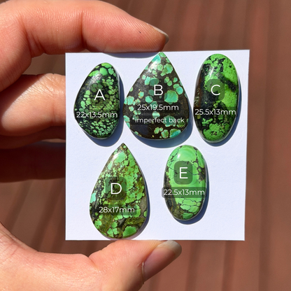 *RARE* Lime Green Hubei Turquoise Cabochon Smooth - Choose your Stone (W17)