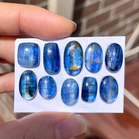 11-16mm Indigo Blue Kyanite Oval Cabochon Smooth - Choose your Stone (W10)
