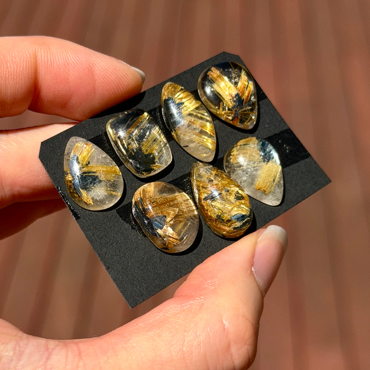 14-18mm High-grade Star Golden Star Rutilated Quartz Cabochon Smooth - Choose your Stone (W5)