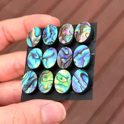 14x10mm Abalone Paua Shell (Iridescent) Oval Cabochon Smooth - Choose your Stone (W6)