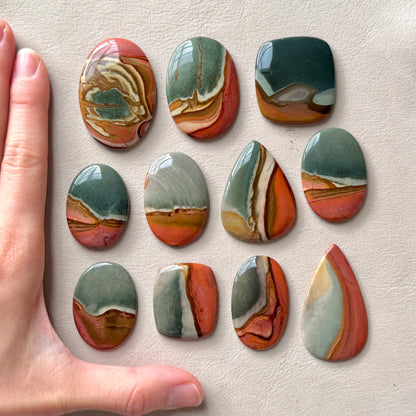 31-48mm Scenic Polychrome Jasper Cabochon Smooth - Choose your Stone (W15)