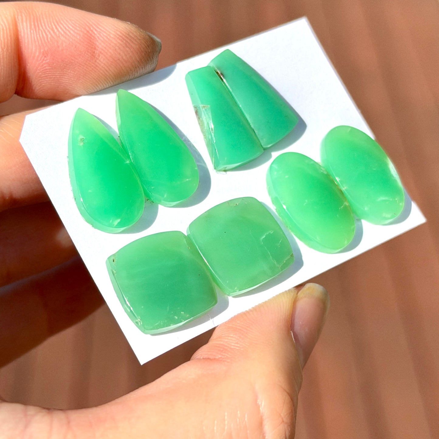 Australian Chrysoprase Cabochon Pairs, Smooth - Choose your Pair (W10)