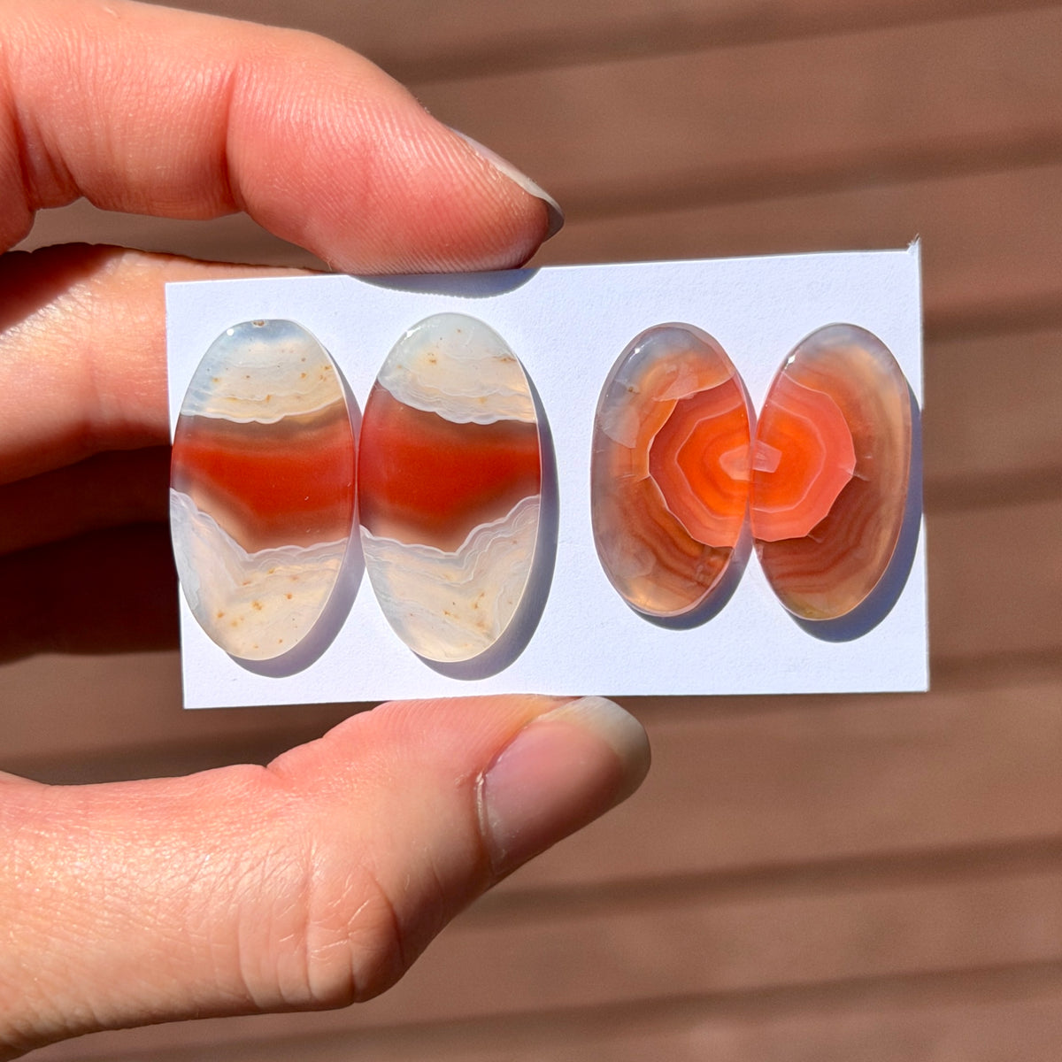 Red Botswana Agate Cabochon Pairs - Choose your Pair (W7)