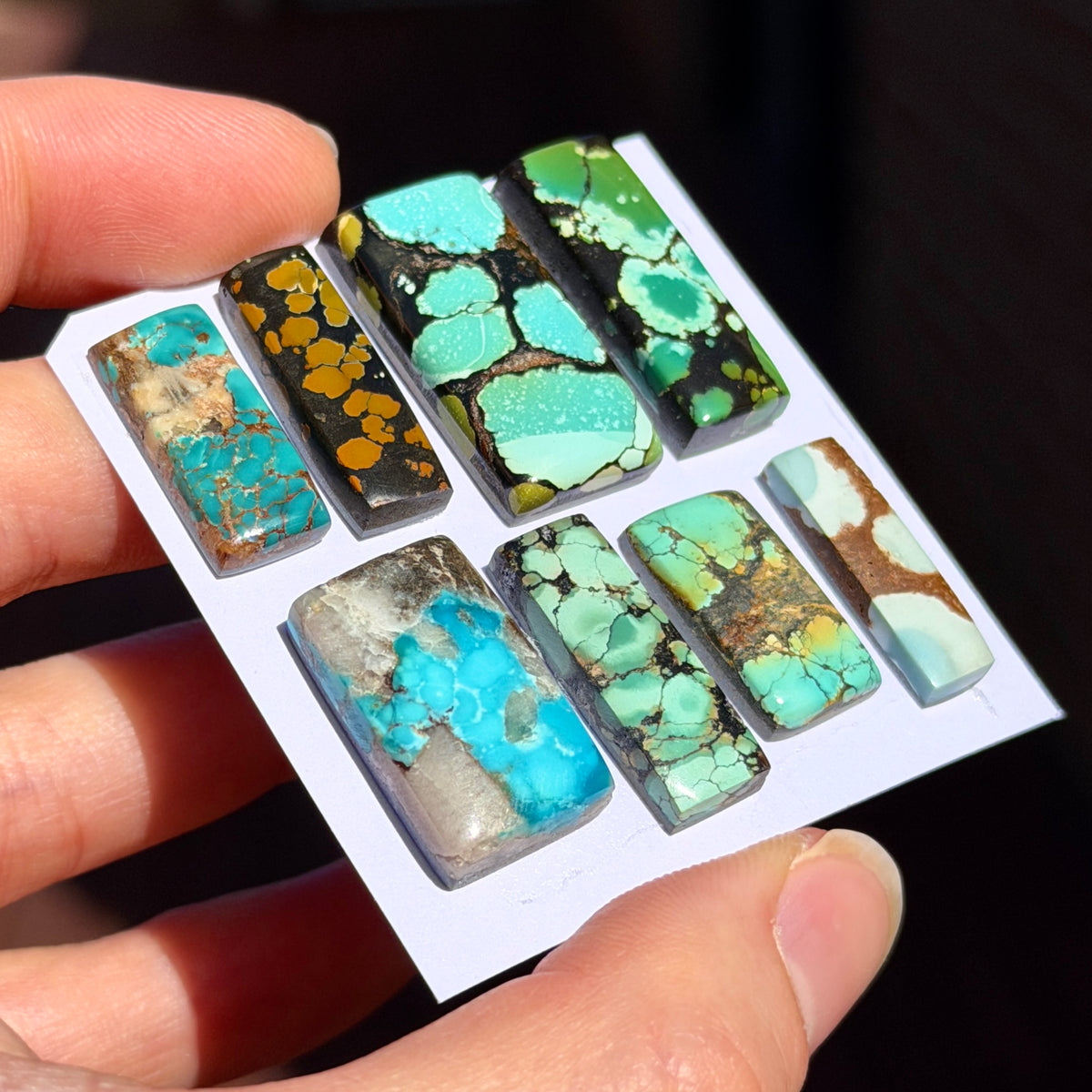 17-26mm Hubei Turquoise Rectangle Cabochon Smooth (Backed) - Choose your Stone (W14)