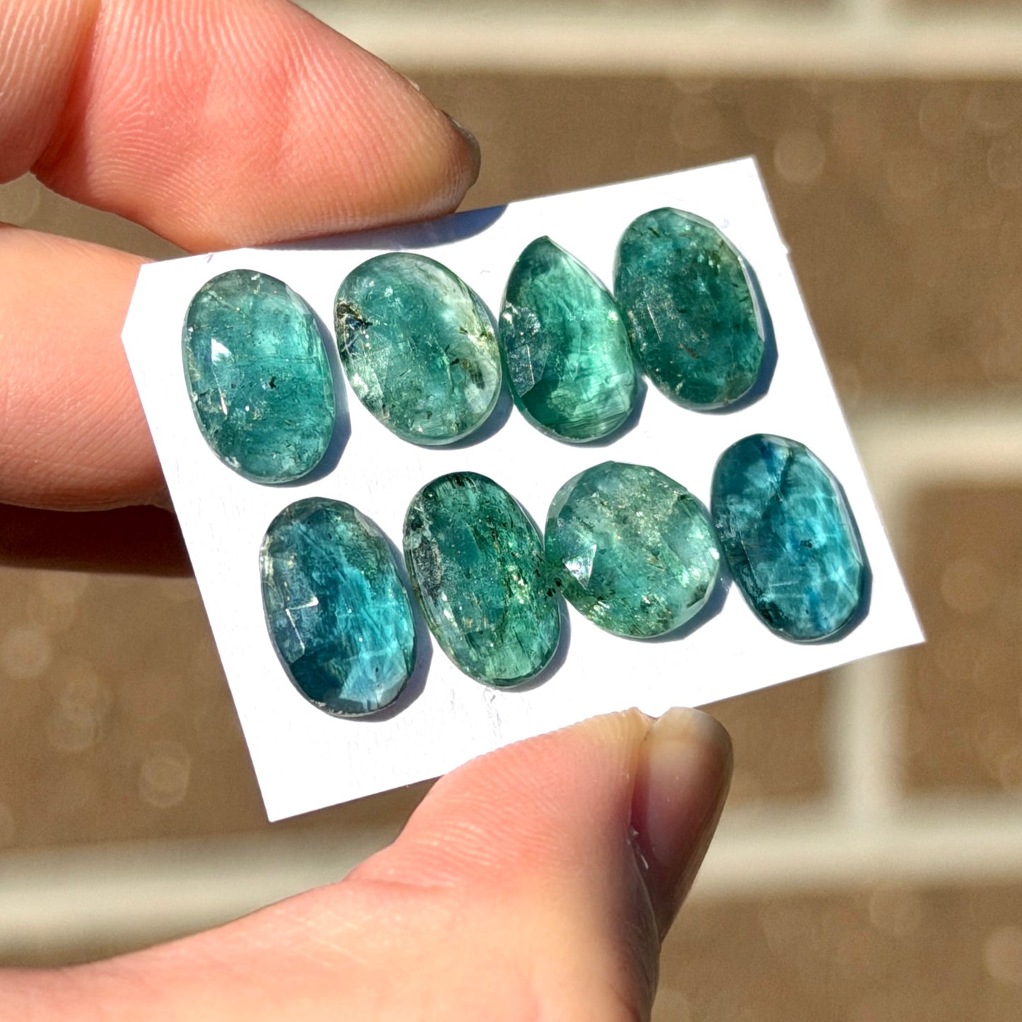 Aqua & Emerald Kyanite Cabochon Rose cut - Choose your Stone (W14)