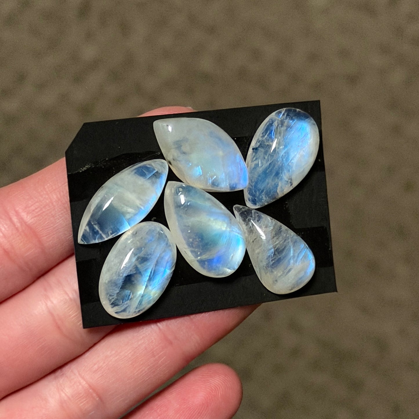 18-22mm High-Grade Rainbow Moonstone Cabochon Smooth - Choose your Stone (W15)