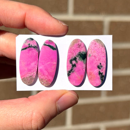 Pink Cobalto Calcite Cabochon Pairs Smooth - Choose your Pair (W11)