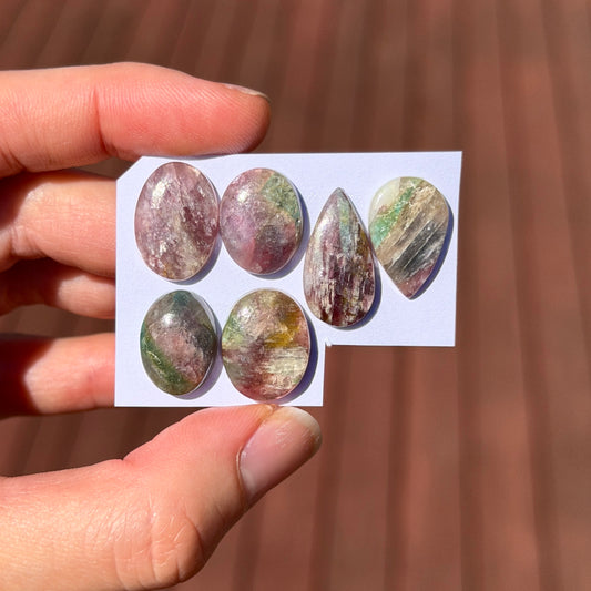 Tourmaline Cabochon Smooth (with Chatoyance) - Choose your Stone (W2)