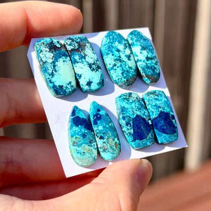 Chrysocolla Cabochon Pairs Smooth - Choose your Pair (W12)