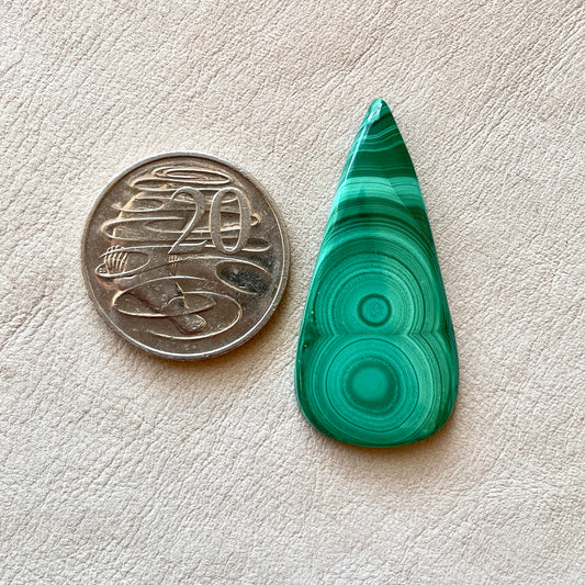 Malachite 'Figure 8' Cabochon Smooth - Double Bullseye