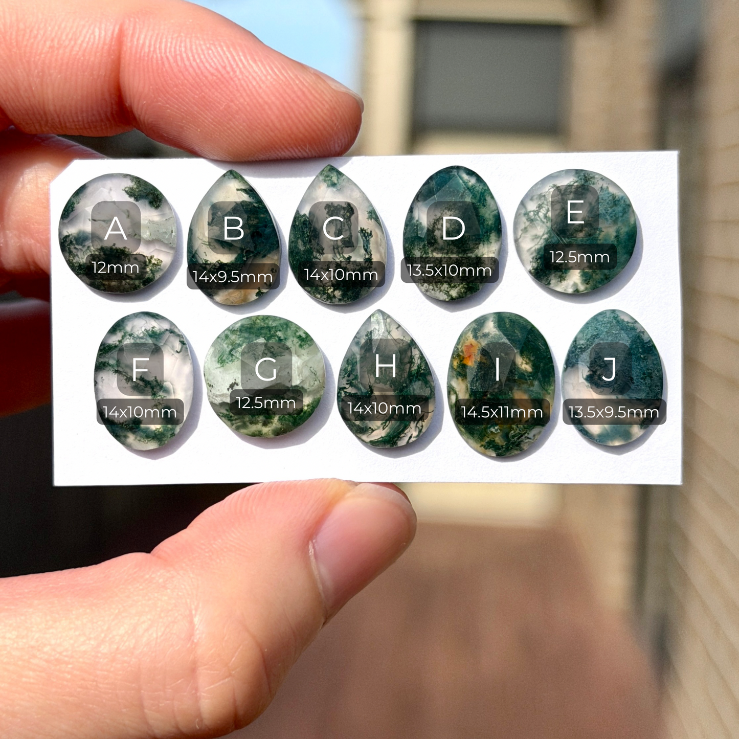 Green Moss Agate Cabochon Rose cut - Choose your Stone (W3)