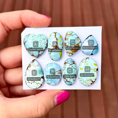 16-26mm Sand Hill Turquoise Cabochon Smooth (Backed) - Choose your Stone (W9)