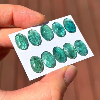 Emerald Kyanite Cabochon Rose cut, 12x8mm - Choose your Stone E13