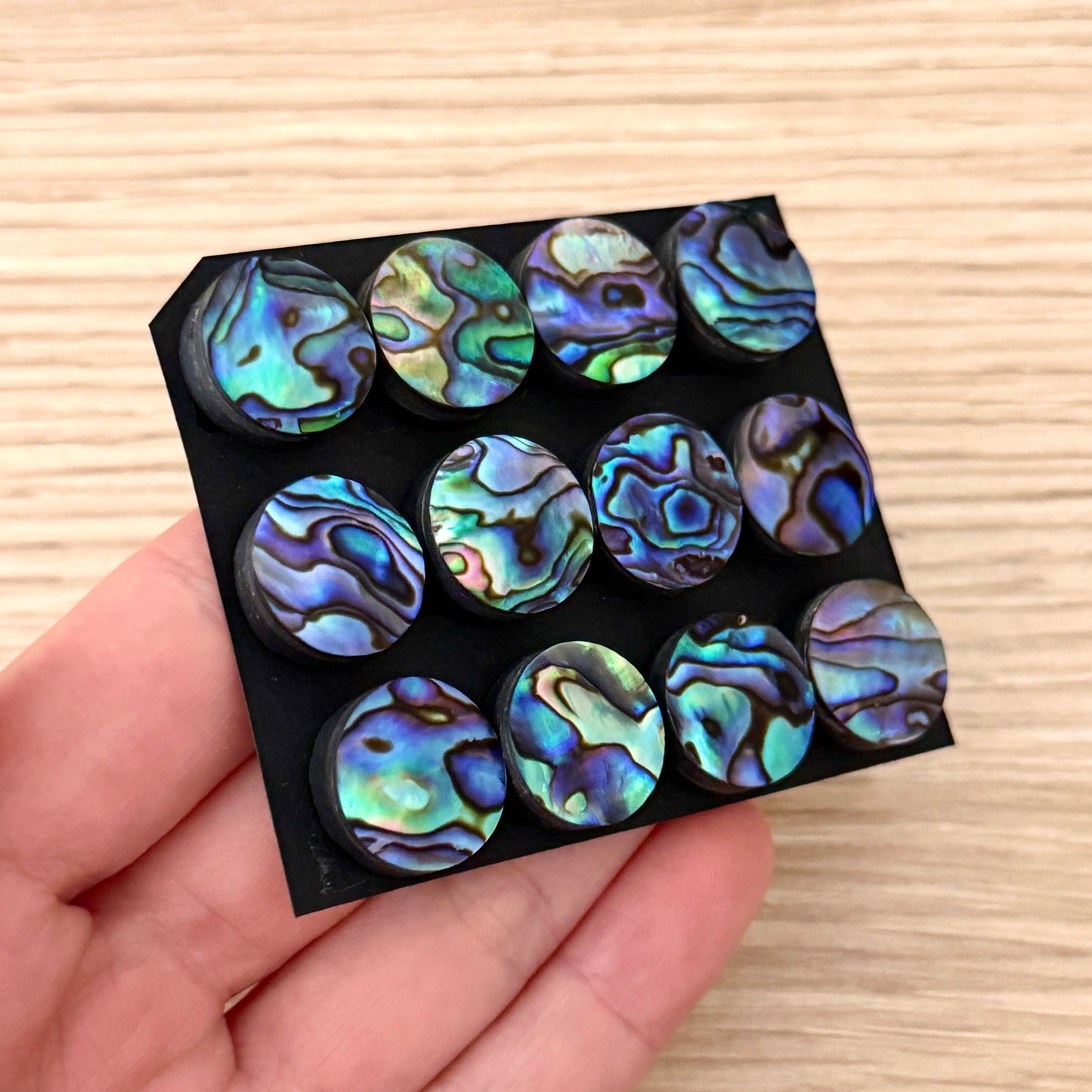 15mm Abalone Paua Shell (Iridescent) Round Cabochon Smooth - Choose your Stone (W12)
