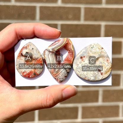 Mexican Crazy Lace Agate (with Druzy) Cabochon Smooth - Choose your Stone (W8)