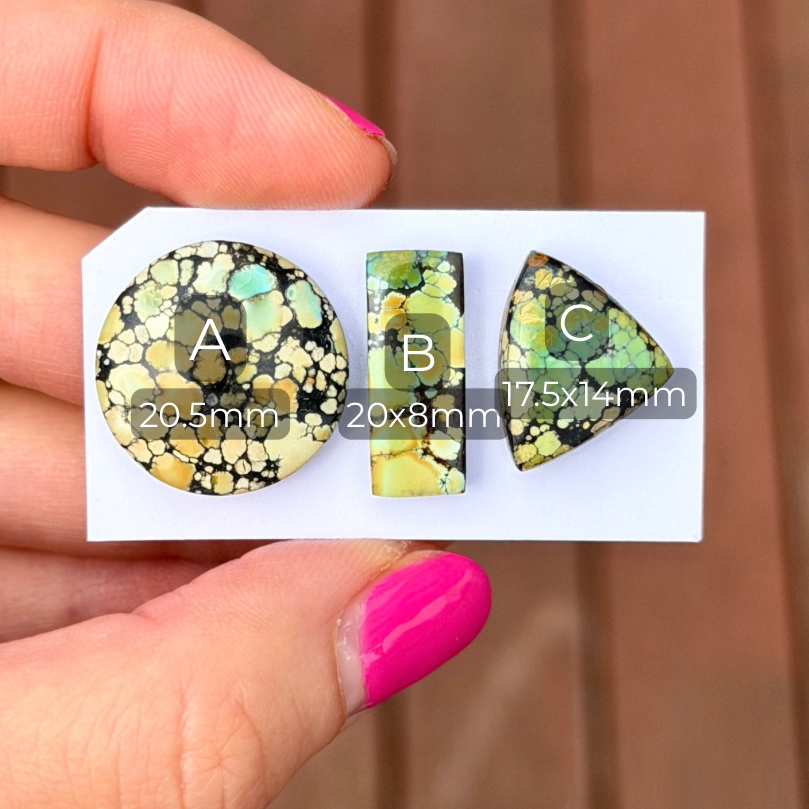 Giraffe (Hubei) Turquoise Cabochon Smooth (Backed) - Choose your Stone (W2)