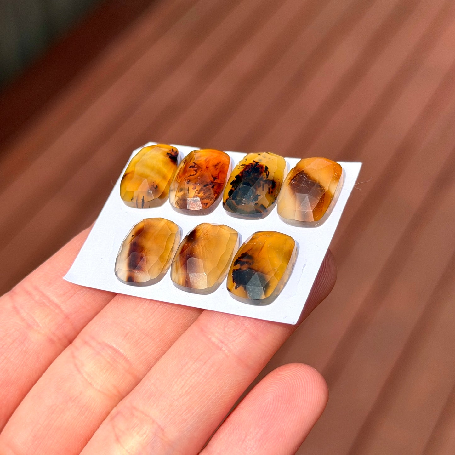 Montana Agate Rectangle Cabochon Rosecut - 14x10mm - Choose your Stone (W8)