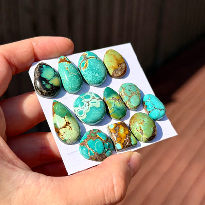 14-25mm Hubei Turquoise Cabochon Smooth (Backed) - Choose your Stone (B-W2)