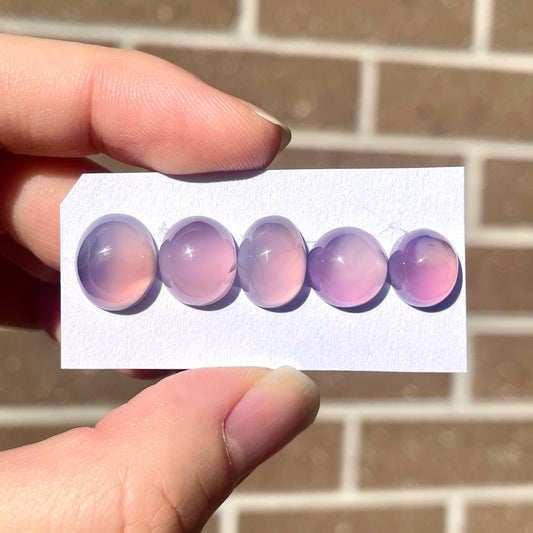 10-13mm Lavender (Purple) Chalcedony Cabochon Smooth - Choose your Stone (W4)
