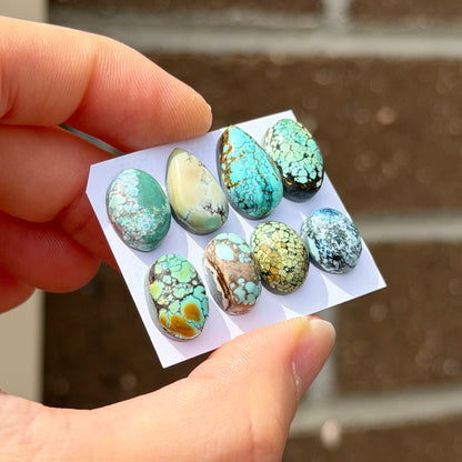 11-16mm Hubei Turquoise Cabochon Smooth (Backed) - Choose your Stone (W2-EY)